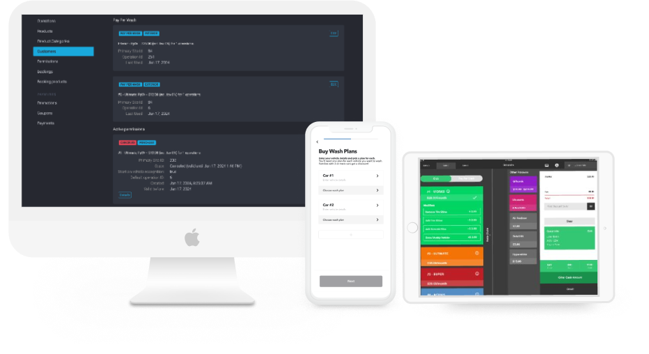 App management screens on multiple devices